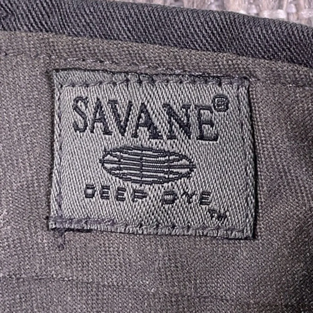Savane Deep Dye Mens Pleated Dress Pants Olive Green Cuffed W36 L29